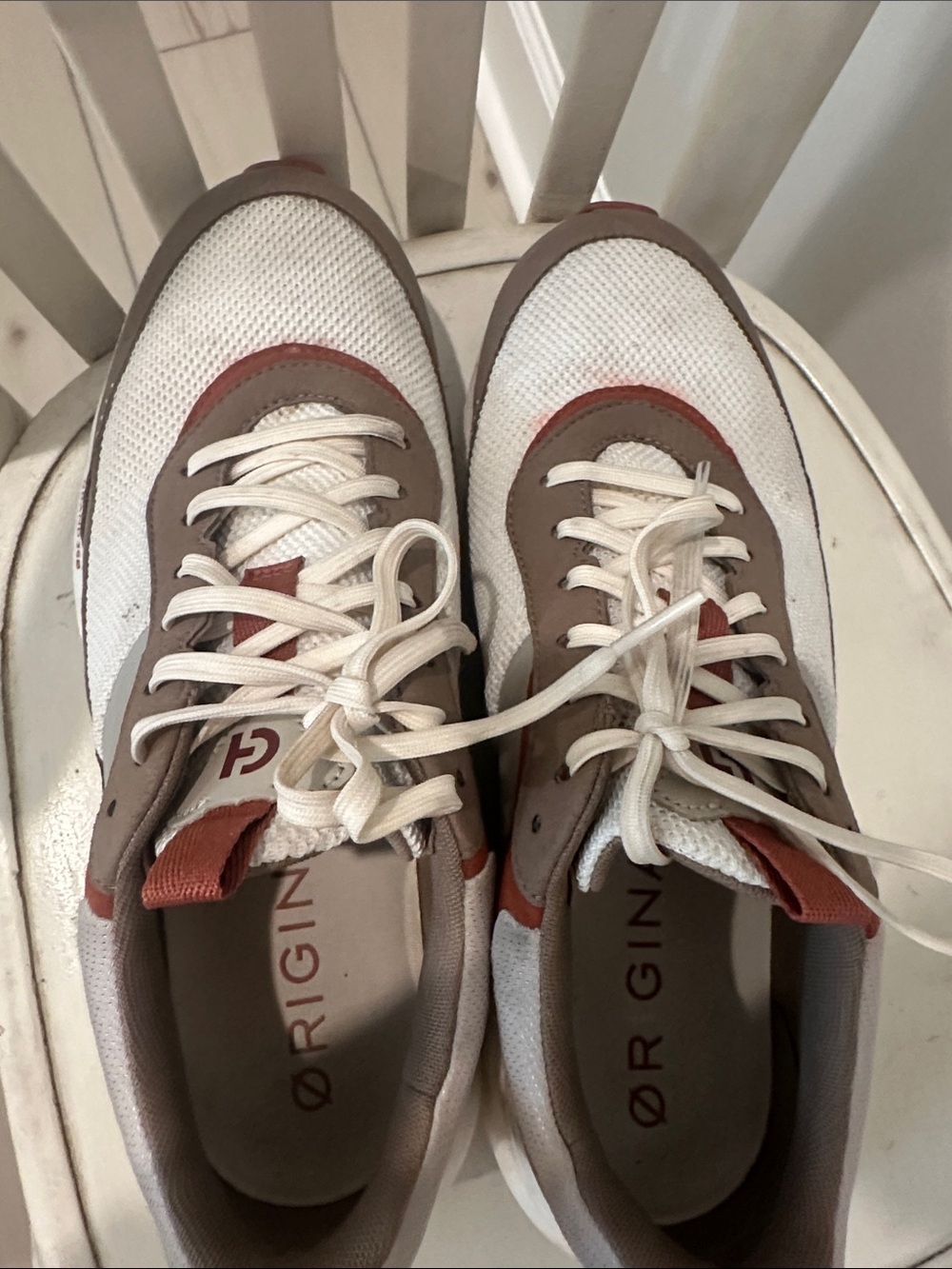 Cole Haan Cream, Brown and Rust Low-Top Sneakers